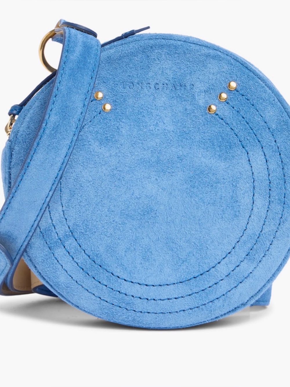 Longchamp Cavalcade Round Suede Belt Bag in Blue NWT - Picture 5 of 10